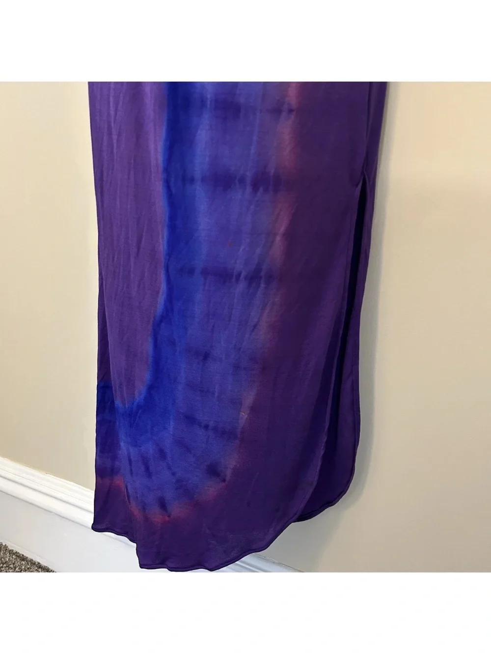 Vintage Whispers Nightgown Goddess Medium (10) purple gradient one shoulder tie